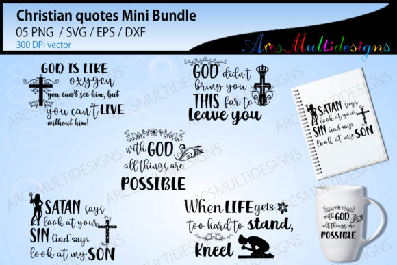 Christian Quotes Mini Svg Bundle for Graphics and Crafts