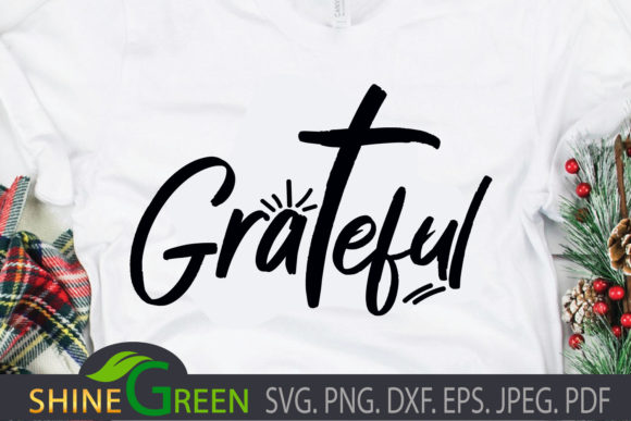 Christmas Grateful Jesus Cross: Graphics for Crafts