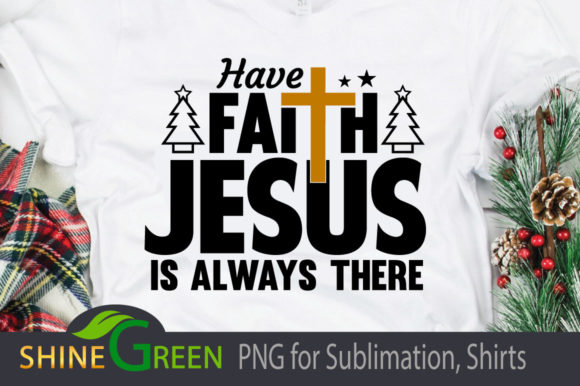 Christmas Jesus Cross Faith Quote Graphics & Illustrations