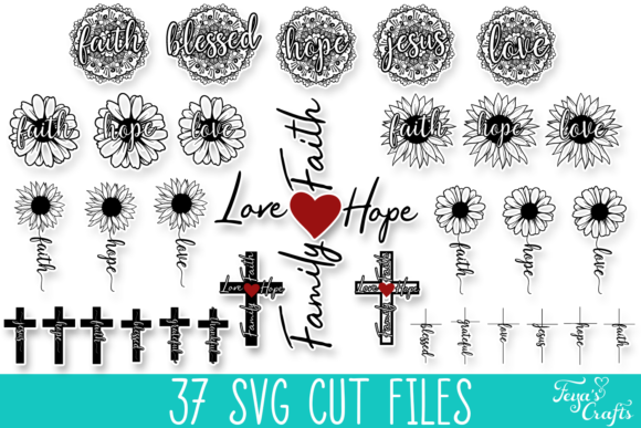 Faith Christian Quotes Bundle: Graphics for Crafts