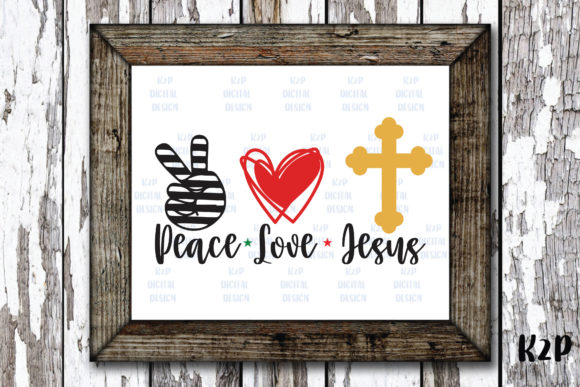 Peace Love Jesus Cross Christmas Graphics for Crafts