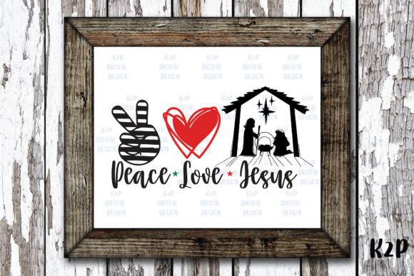Peace Love Jesus Scene: Graphics for Faith Crafts