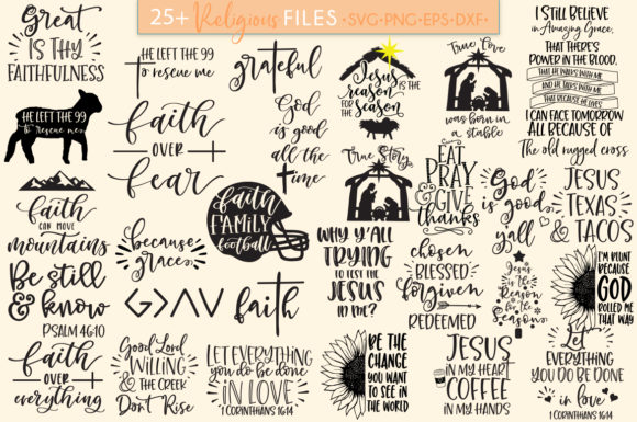 Religious Christian Bundle: Graphics for Faith Crafts